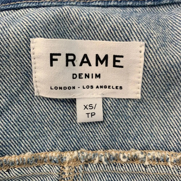 Frame Le Studded Motif Jenning Blue Denim Jacket - Picture 11 of 12